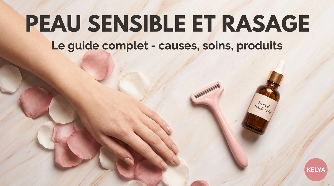 Peau sensible et rasage : guide complet Kelya® — causes, soins, produits adaptés