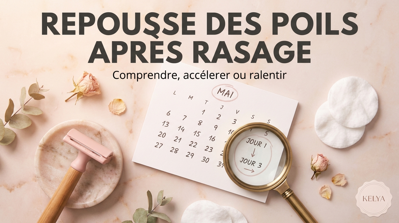 Repousse des poils après rasage — comprendre, accélérer ou ralentir — guide Kelya® Image