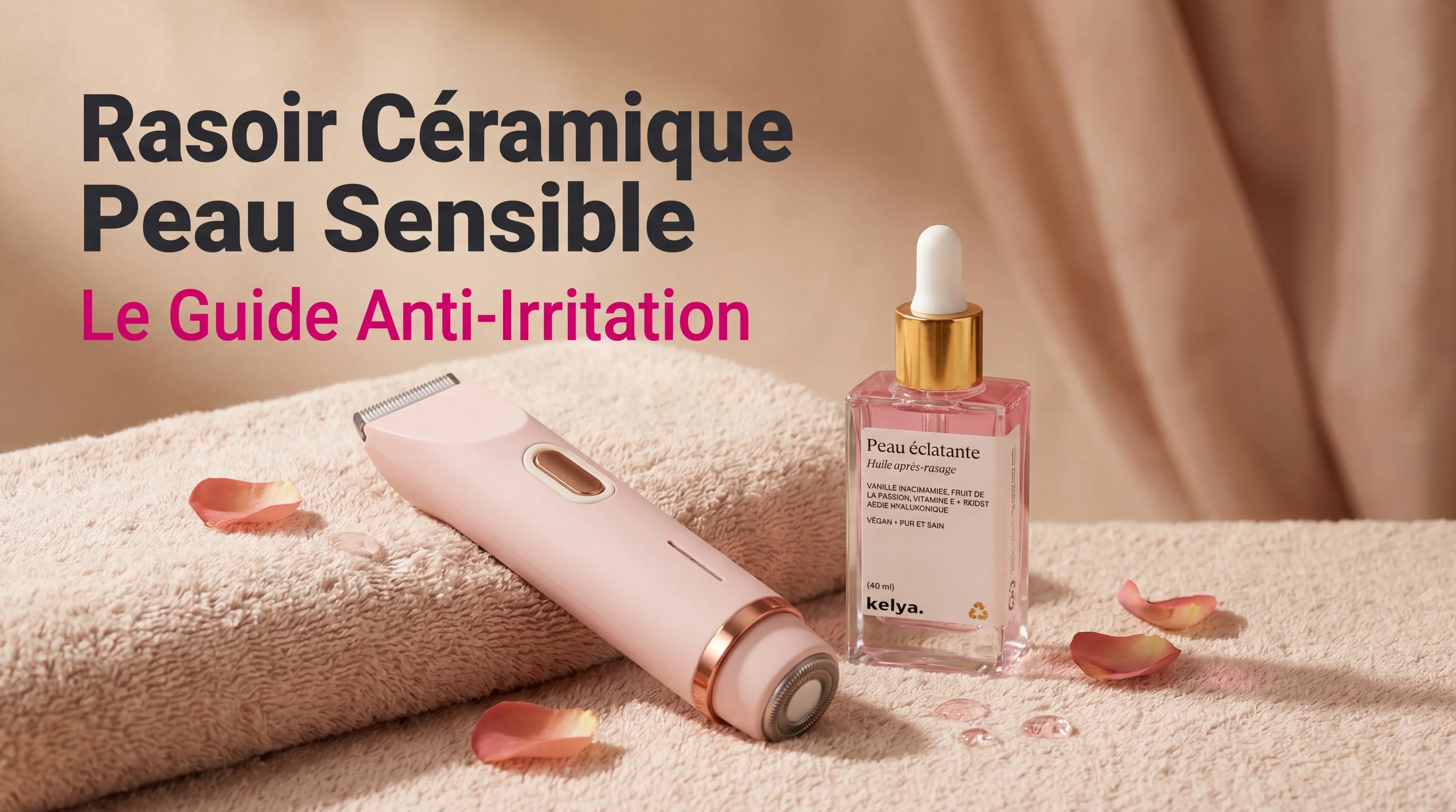 Rasoir céramique Kelya pour peau sensible — guide anti-irritation