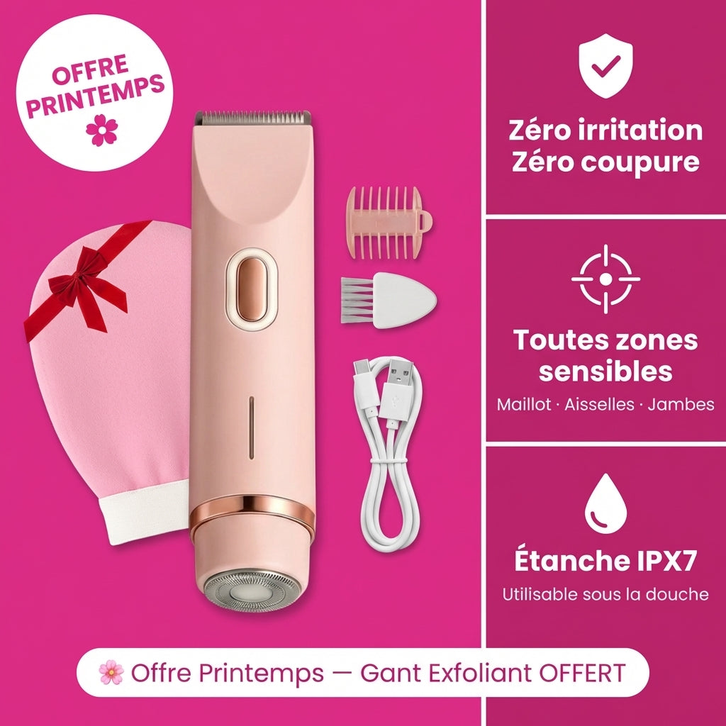 Kelya 2-in-1 razor for sensitive skin with ergonomic handle and sleek design, perfect for gentle shaving.