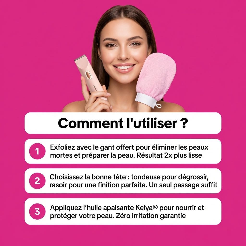 Kelya 2-in-1 razor designed for sensitive skin, showcasing ergonomic handle and dual blade system in the image.