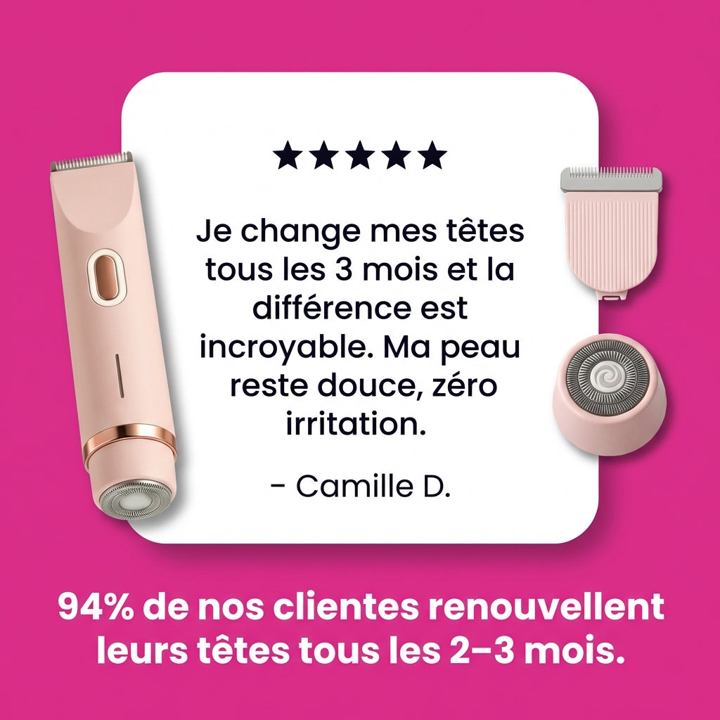 Kelya® official replacement heads displayed, showcasing various colors and designs for versatile use.