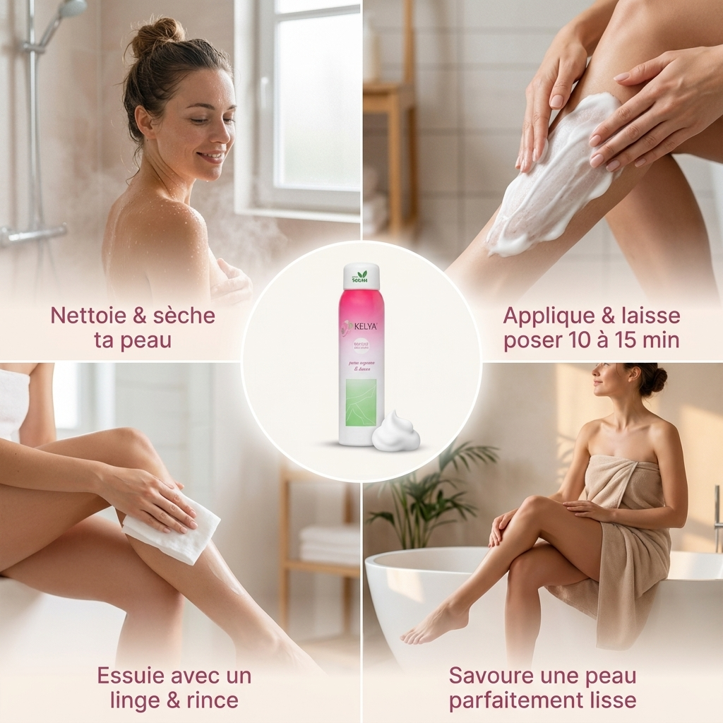 Mousse dépilatoire Kelya® — application sur peau pour une épilation douce