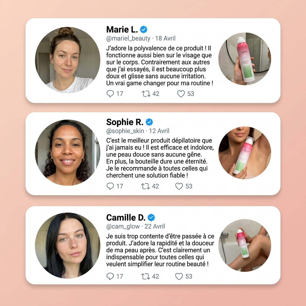 Mousse dépilatoire Kelya® — vegan, cruelty-free et formulée pour peaux sensibles