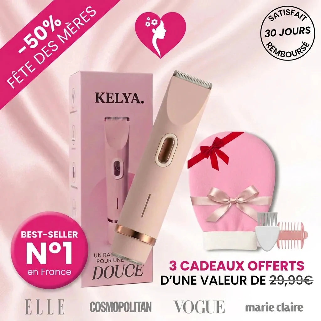 Rasoir Kelya 2-en-1 packaging rose pour femme