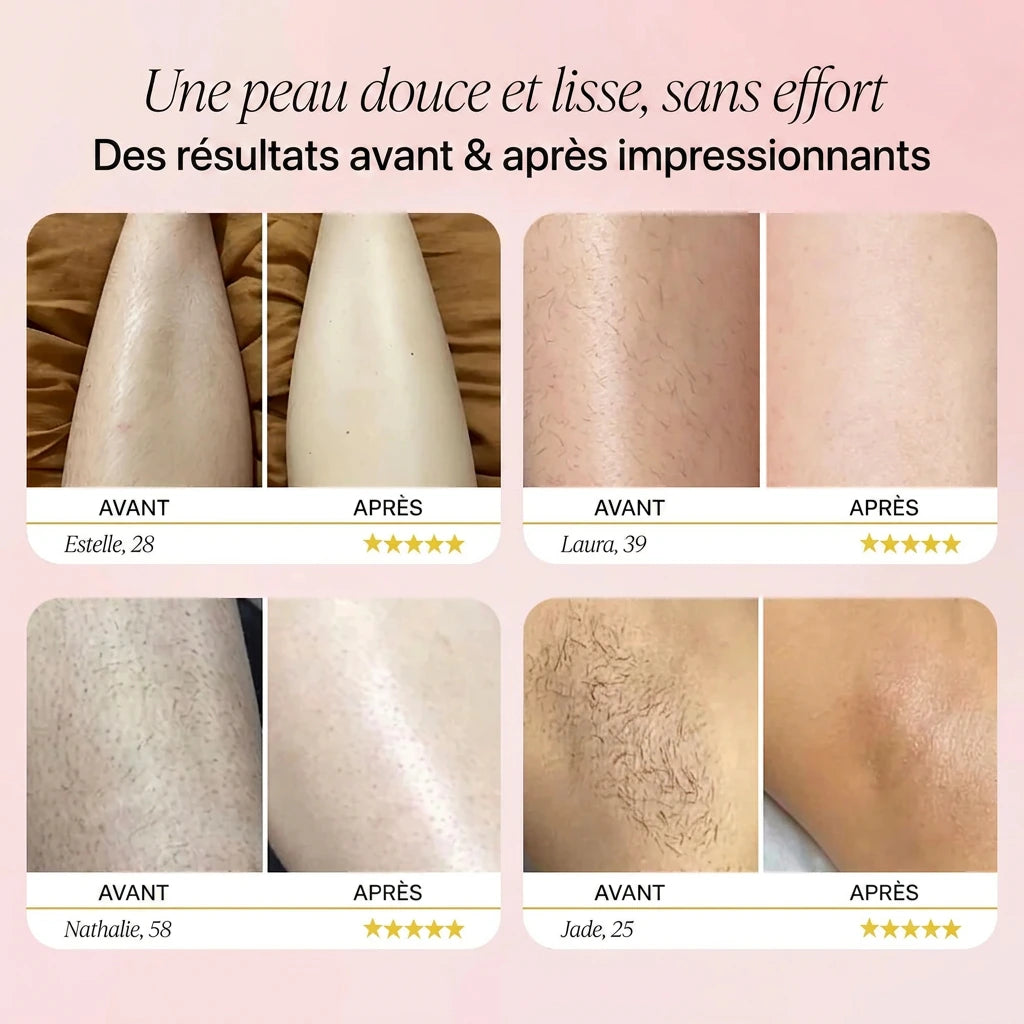 Avant après rasoir Kelya : peau lisse sans irritation