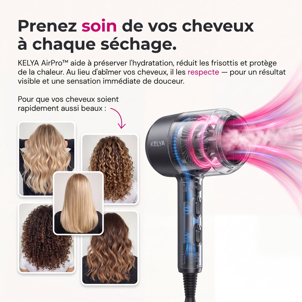 KELYA AirPro™ avec ses 5 embouts magnétiques inclus